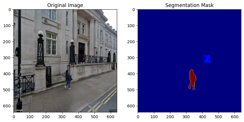 Segmentation output highlighting facade elements
