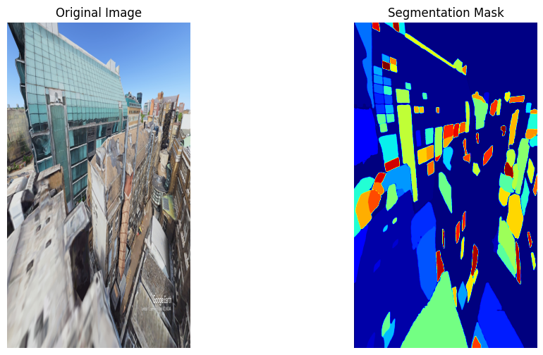 Segmentation output highlighting roof components